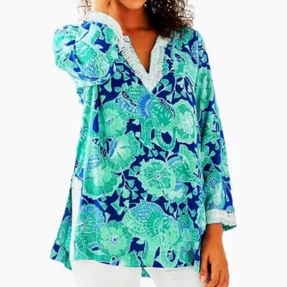 Lilly Pulitzer NWT Renato Sequin Tunic Mint To Be $178